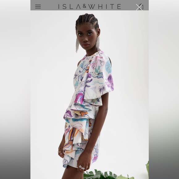 Isla & White dress with ruffle, brand new - Picture 3 of 7